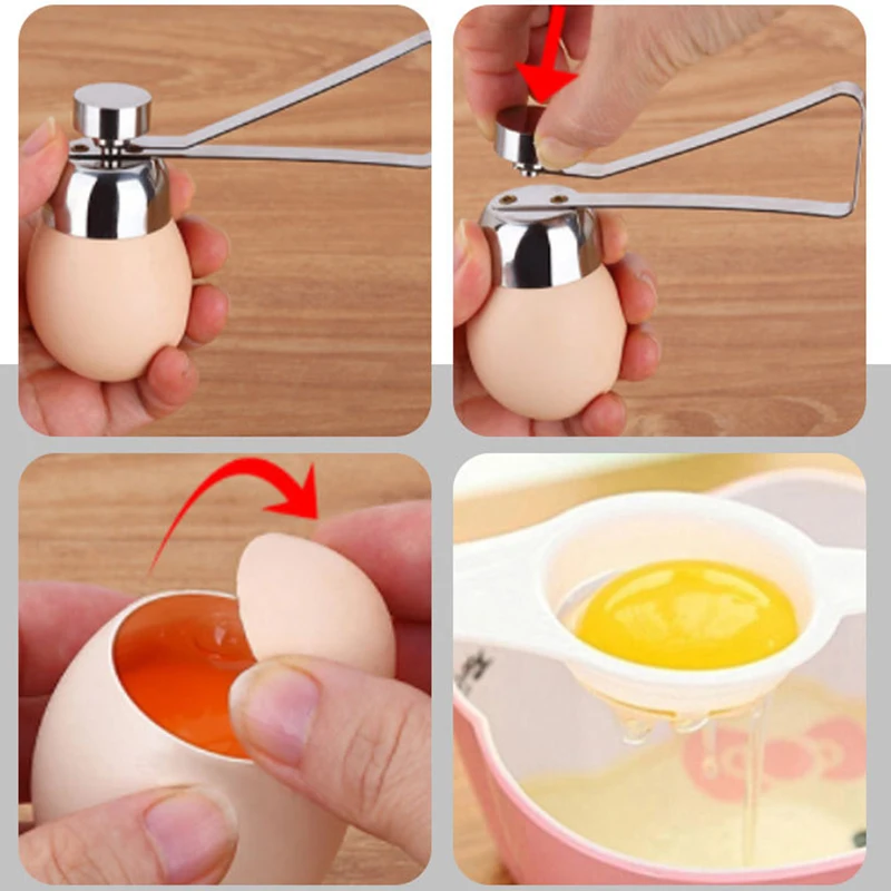Egg Shell Opener Egg Opener Egg Shell Scissors Egg Piercer New Practical Metal Egg Scissors Egg Topper Cutter Shell Opener Stainless Steel Boiled Raw Open Creative Kitchen Tools Set