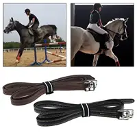 2pcs English Stirrup Leathers with Stainless Steel Buckles, 1.35 M Length Stability Horse Riding Equipment, Equestrian Gear 1
