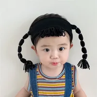 Children's Funny Hair Band Personality Trend Headband Korean Wig Braid Hair Accessories Black Super Cute Baby Girl Headwear 2