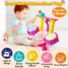 Jazz Rack Drum Set for BabyToddler Toys for Girl Educational Microphone Instruments Baby Toy Drum Percussion Instrument 4