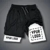 Custom Compression Shorts Men Gym Athletic Pants Your Logo Fitness Sportswear Personalized Double Layer Quick Dry Sports Shorts 2