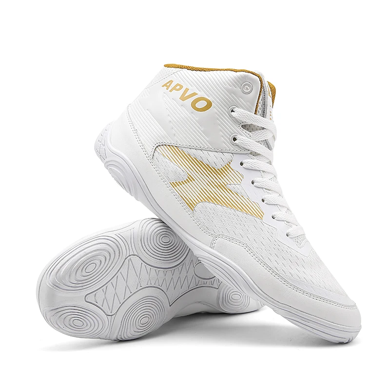 Botas de lucha profesional para hombre Zapatos de boxeo ligeros Zapatos boxeo transpirables malla calidad Talla 39-46#.