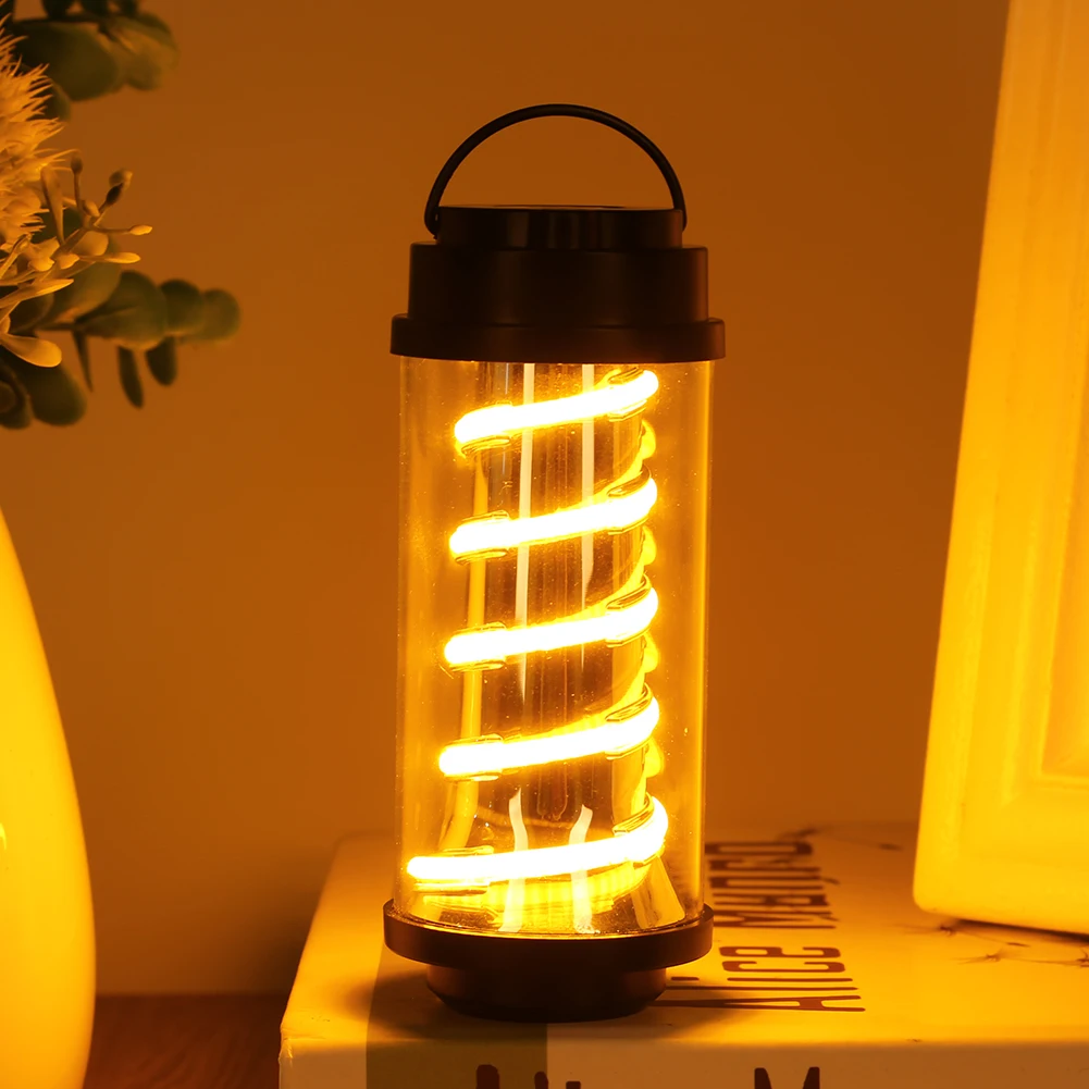 Lanterna Da Campeggio LED Portatile Ricaricabile – Corpo In Metallo Rosso, Luce Calda, Porta Type-C