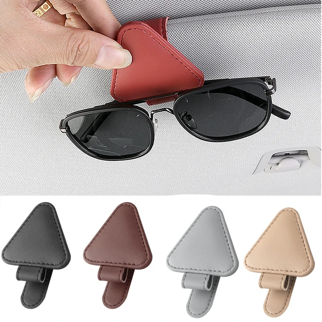 Universelle Sonnenblende Clip Sonnenbrille halter Auto Brille Halter  Microsoft Leder Brille Kleiderbügel Ticket Clip Brille Halterung -  AliExpress