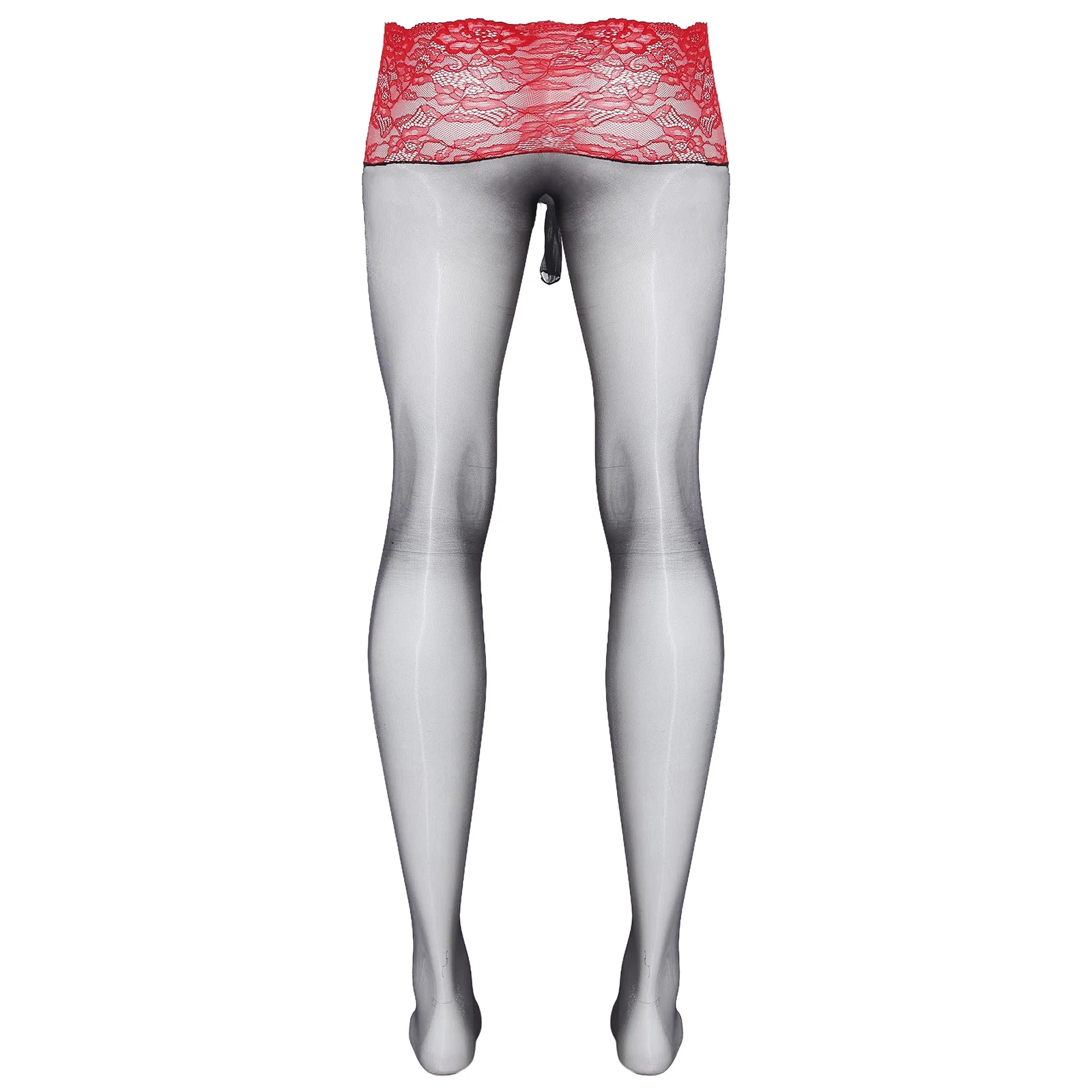 Men Sexy Ultra-thin See Through Pantyhose Bodystcokings Sissy Gay Floral Lace Footed Glossy Leggings Tights Lingerie Nightwear