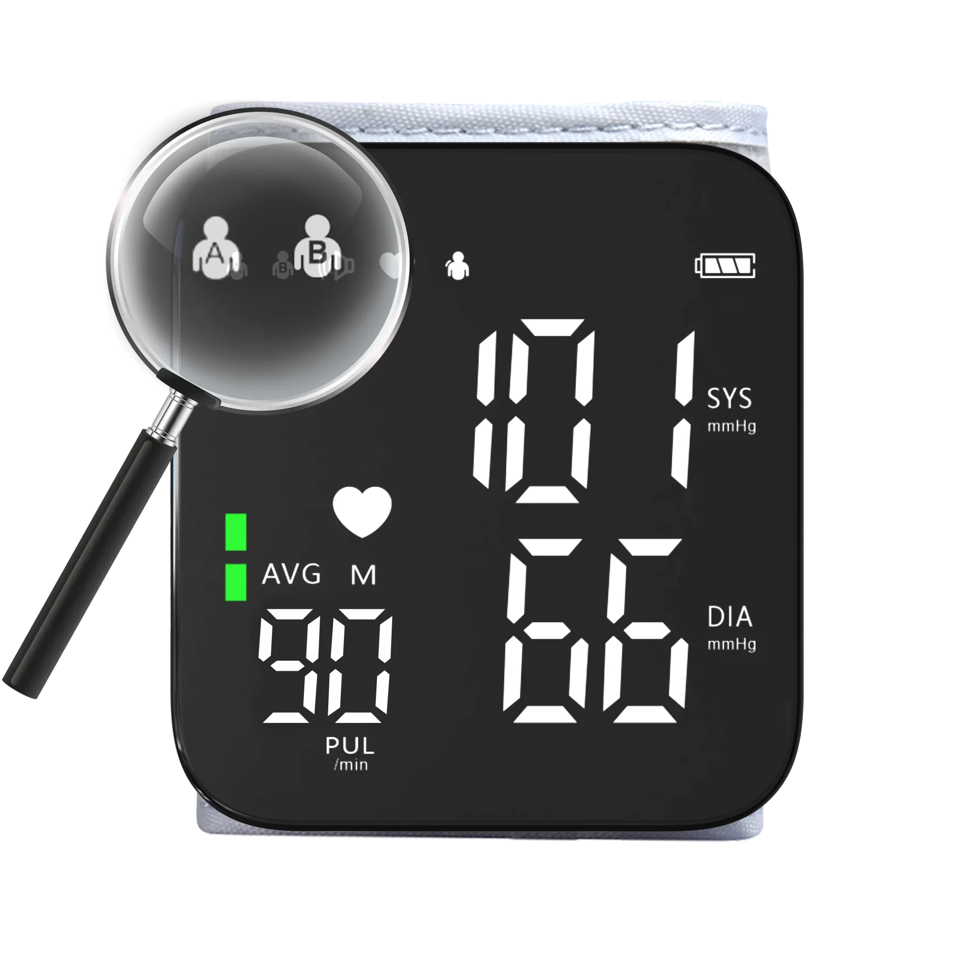 Intelligent Touch LCD Screen Wrist Blood Pressure Monitor Digital Voice Chargeable Heart Rate Household Sphygmomanometer
