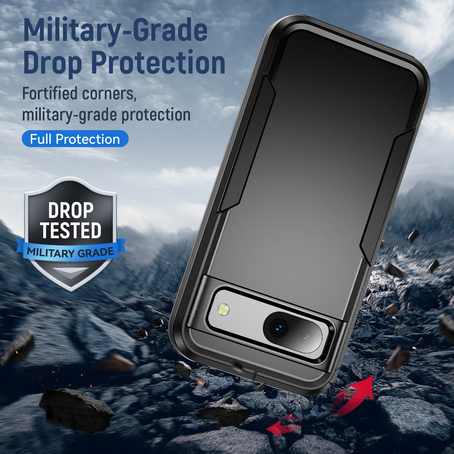 Hybrid Rugged Armor Shockproof Phone Case with Soft TPU Frame and Hard Plastic Back Cover
