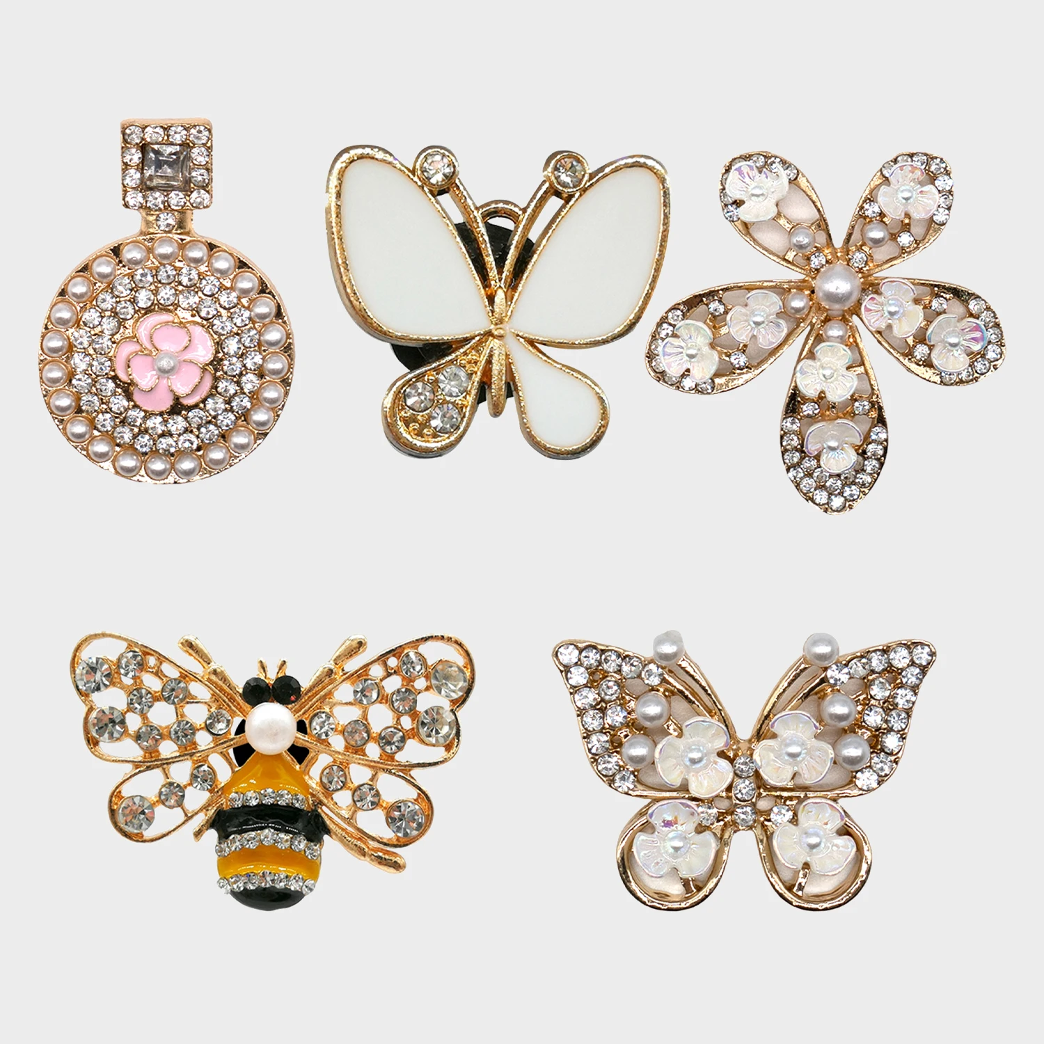 1/5 Stück Luxus Schmetterling Schuh Charms Biene Fuchs Schuh Zubehör für Frauen Mädchen Weihnachten Halloween Pin Sandalen Dekoration Clog – Detail 8