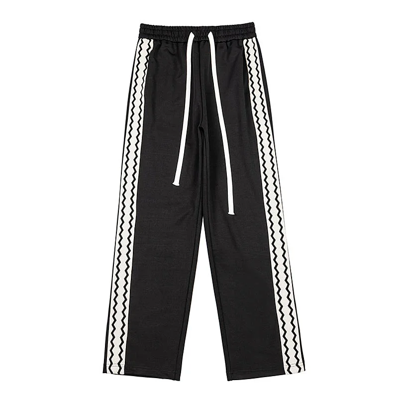 

New Spring And Summer Style Loose Tide Brand Straight Striped Sweatpants TJ-Bowen Sports Men's And Women's Pants