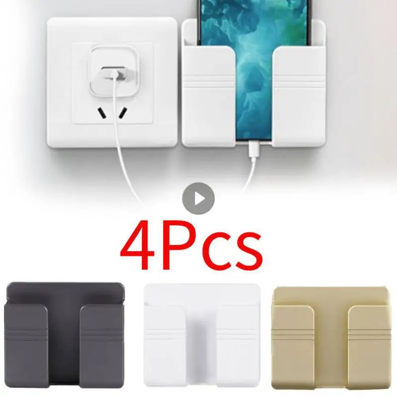 1/2/4 Pz Punch Free Wall Storage Box Organizer Tv Telecomando Montato Spina Del Telefono Cellulare Supporto Di Ricarica Box Staffa