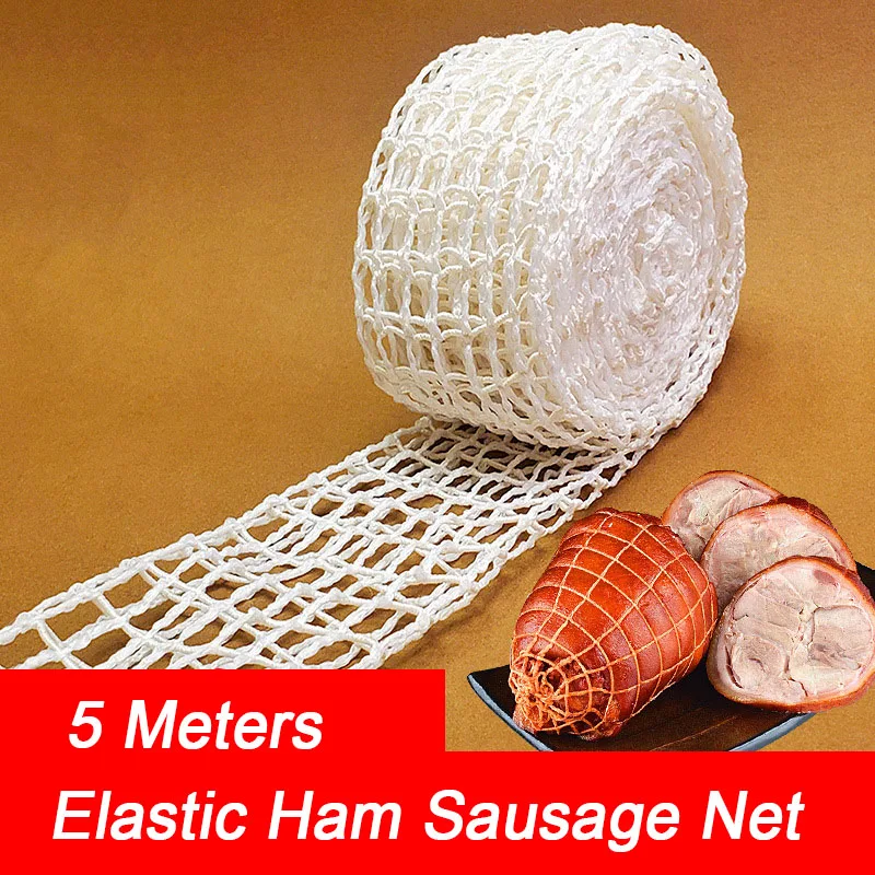 5m Meat Netting Roll Elastic Ham Sausage Net Butcher's String Hot Dog Sausage Packaging Net Kitchen Accesories Meat Cooking Tool