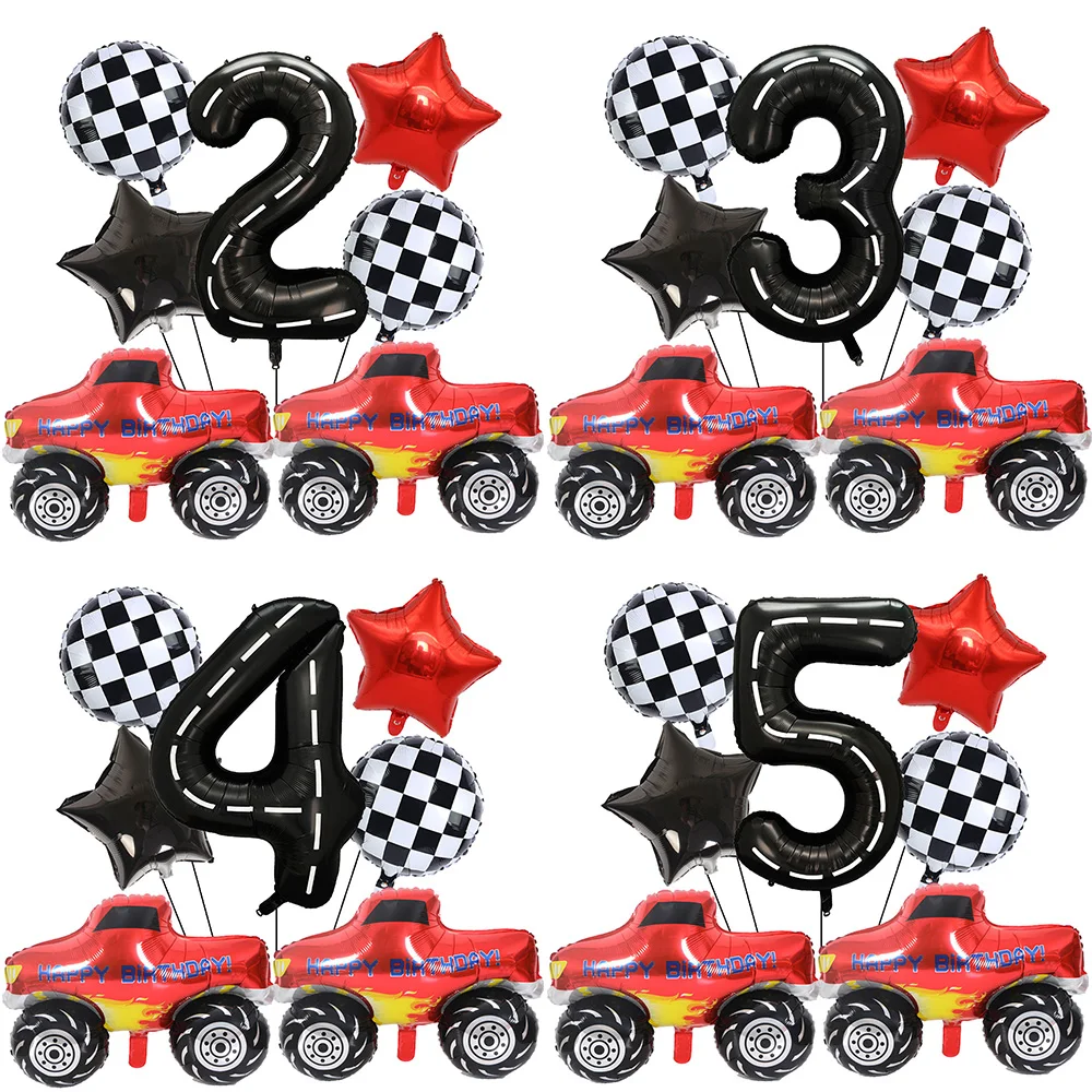 1set Monster Truck Luftballons 40 zoll Anzahl Ballon Set Monster Truck Geburtstag Ballon Baby Dusche Rennen Auto Party decor Liefert