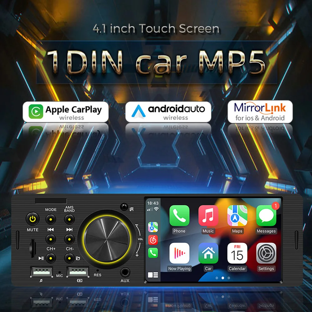 Universal 1Din MP5 Player Car Radio Multimedia Player Smart BT5.0 FM Stereo USB Autoradio Mirror Link Steering Wheel Control