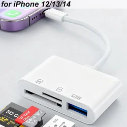 Advanced 5 - in - 1 Universal SD Card Reader and USB Hub with OTG Adapter (For iPhone 14 13 12)