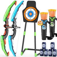 2 Pack Bow and Arrow for Kids, LED Light Up Archery Set with 24 Suction Cup Arrows Indoor Outdoor Sport Gifts for Boys Girls 1