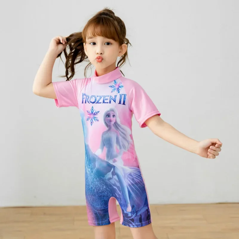 Baby Girls One Piece Swimsuits Children Swimwear Bathing Suit Cute Frozen Anna Elsa Swimming Kid Princess Sport Beach Wear Tops
