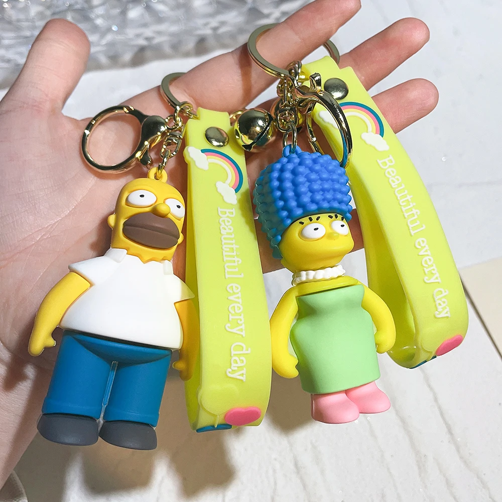 LLavero de dibujos animados de Los Simpsons, colgante de silicona de Bart,  Simpson, Lisa, Simpson, figura Kawaii, modelo de juguetes, accesorios de  llavero - AliExpress, image size:1000x1000