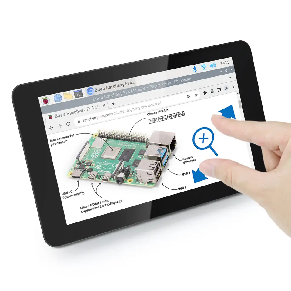 Freenove Touchscreen for Raspberry Pi 5 4 Screen Display 5/ 7 Inch IPS/ TN 800x480 Pixel 5-Point Capacitive Touch Driver-Free image 7