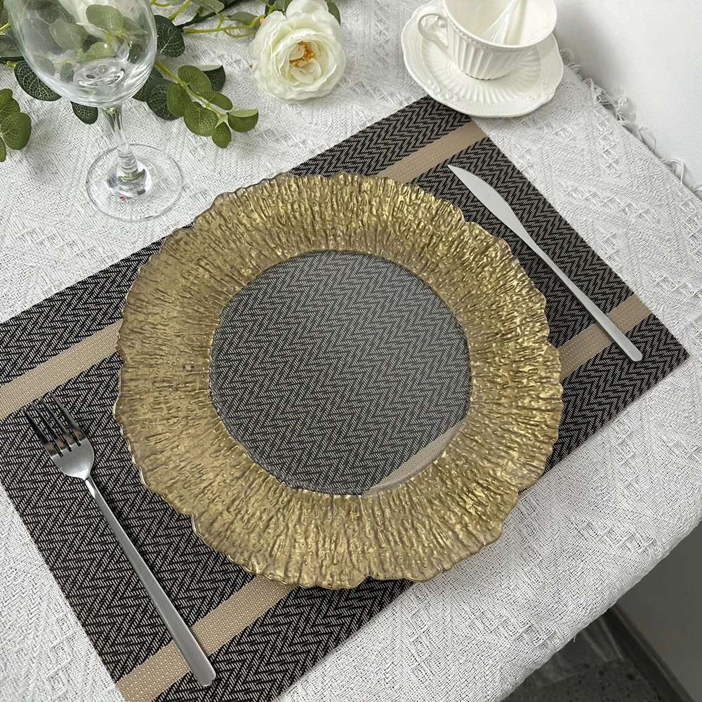 

50 PCS Charger Plates Clear Plastic Tray Round Plates 13 Inches Acrylic Decorative Service Plate For Table Setting