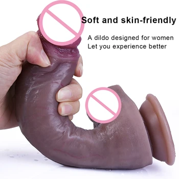 Realistic Dildos Erotic Black Skin Dick with Super Strong Suction Cup Sex Toys for Woman Men Artificial Penis G-spot Simulation 3