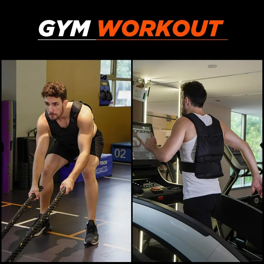 Weighted Vest for Men and Women with Reflective Stripes 13LB-22LB Adjustable Buckle Straps Weight Vests for Strength Training, R