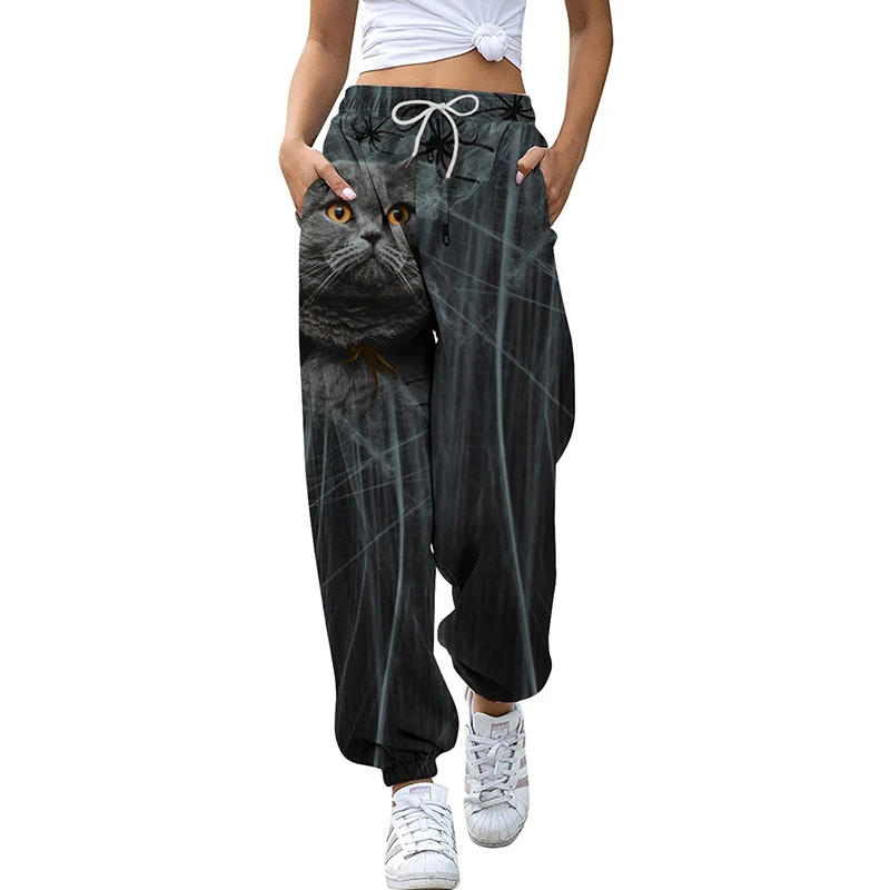 Autumn Winter Y2K Fashion Harajuku Long Pants Women All Match Loose Casual Chic Female Clothes High Waist Casual Print Trousers