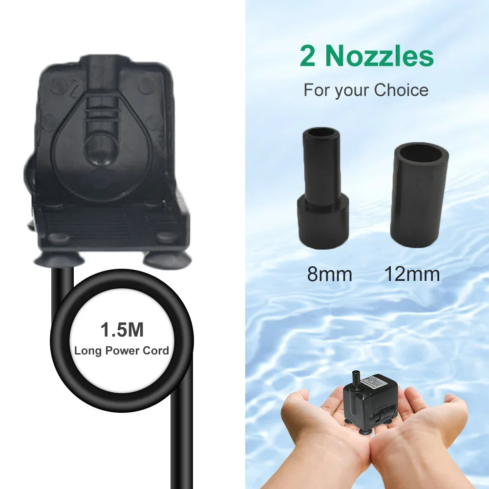 Ultra Quiet Submersible Water Pump for Aquariums and Ponds