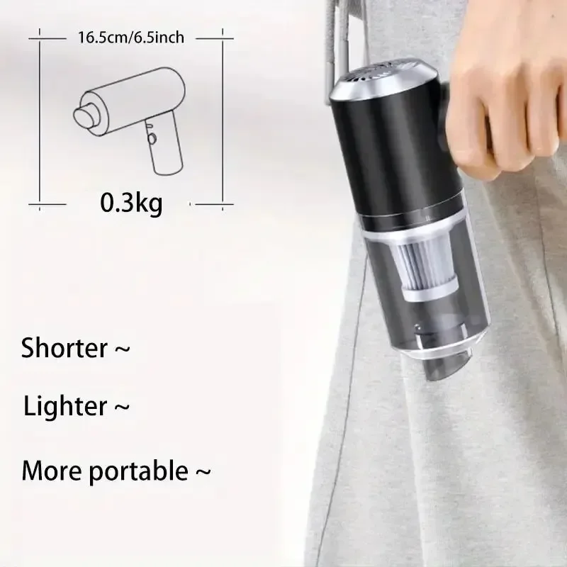 Car Vacuum Cleaner Handheld Powerful Suction Wireless Dust Collector USB Charging Portable Cleaning Appliance 1200mAh for Home