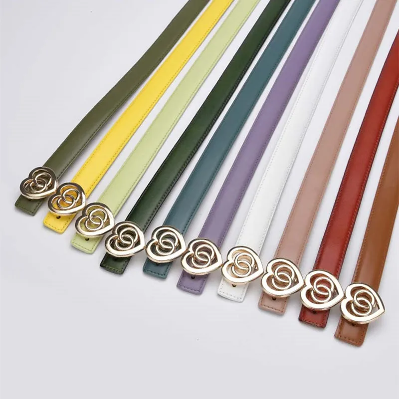 

Genuine Leather Thin Belt Women's Fashion Casual Dress Sweater Accessories Adjustable Girdle jeans for Women Girl