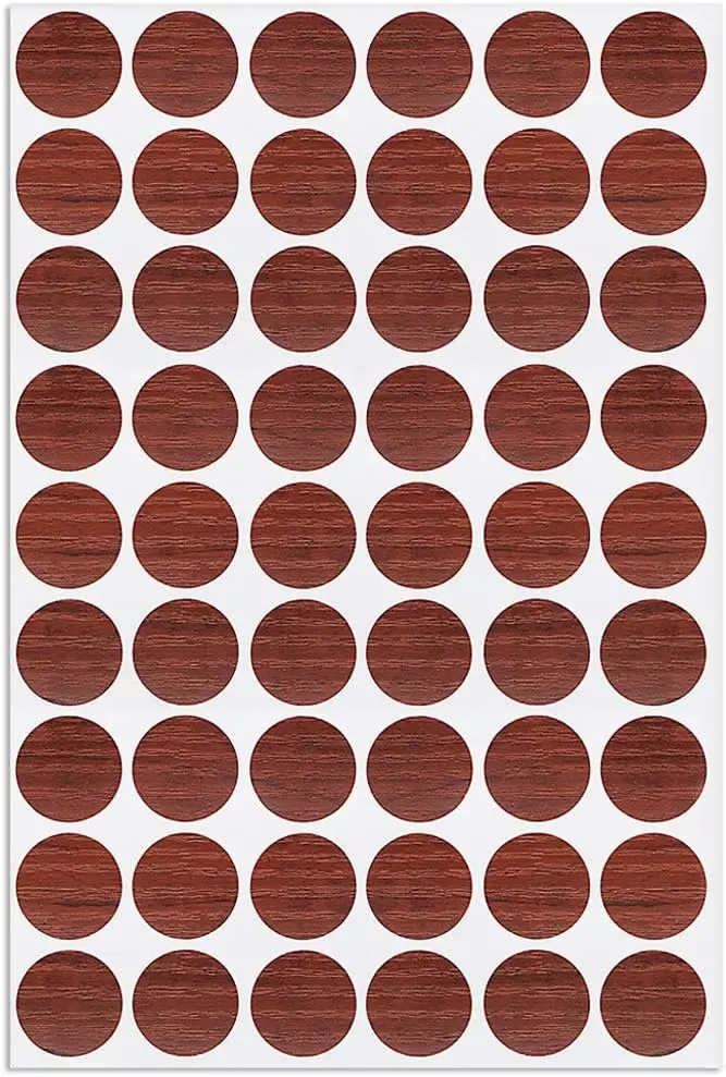 

Screw Hole Covers Stickers Textured Plastic Self Adhesive Stickers for Wood Furniture Cabinet Shelve Plate 21mm Dia 54pcs in 1Sh