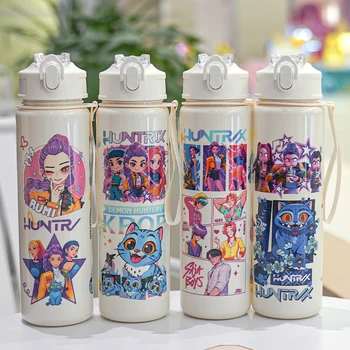 Cartoon Water Bottle for Girls High Quality Water Cup 750ml Sport Leak Proof Plastic Cute Water Kettle Christmas Birthday Gifts 1