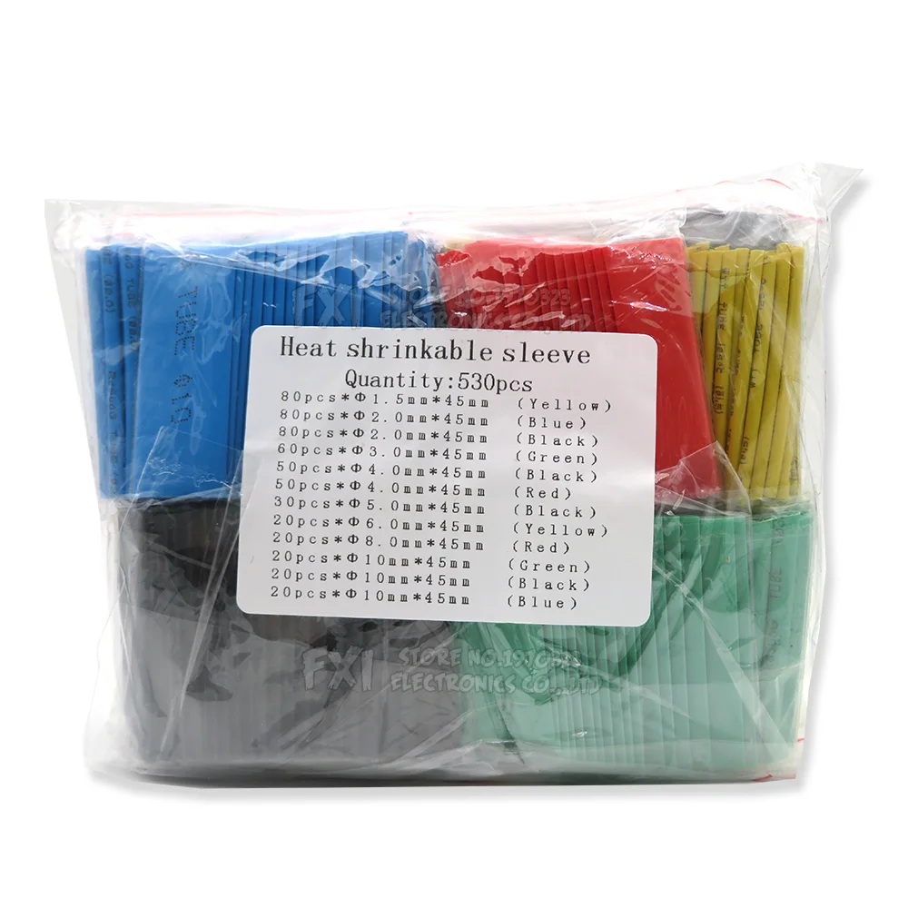Heat-shrink Tubing Thermoresistant Tube Kit 164PCS 127PCS 328PCS 530PCS