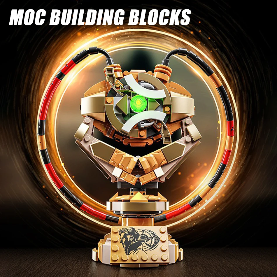 

Movie Creative Doctor Strange Magic Necklace Building Blocks Set with LED Light, Night Lamp Ornament Bricks Toys for Kids Gifts