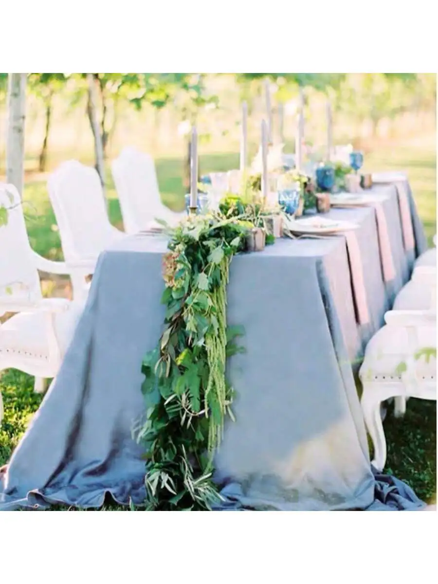 1 pc Blue Classic Comfortable Skin Friendly Flannelette Tablecloth for Valentine's Day Wedding /Family Decoration 5