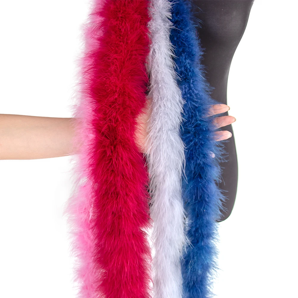 2Meter Natural Turkey Feathers boa 11g for DIY Craft Scarf Shawl Decor Fluffy Plume Boa Sewing Costume Dress Christma Tree Decor