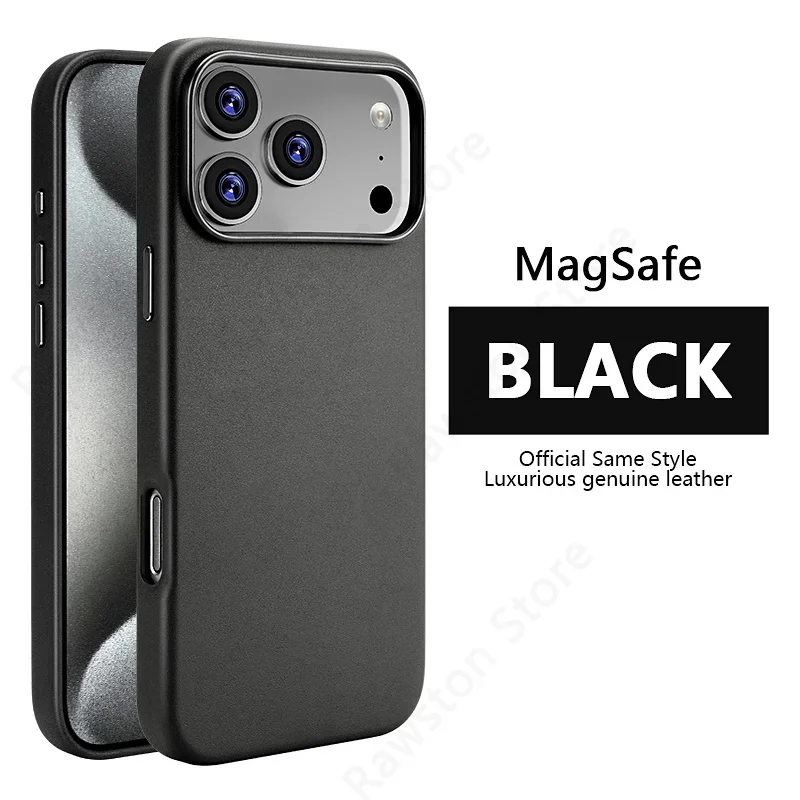 Premium Magnetic Leather Case with MagSafe Compatibility - Sleek and Durable Protection