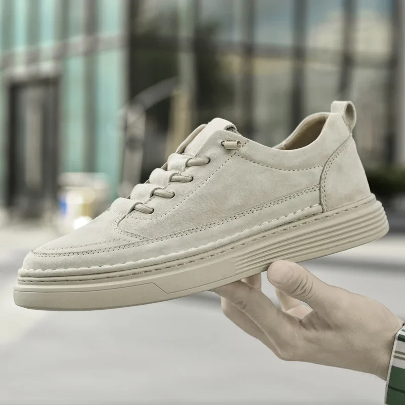 Italian Men Genuine Leather Sneakers Waterproof Vulcanized Shoes Comfy Casual Business Shoe Men Outdoor Shoe Plus Size37-47