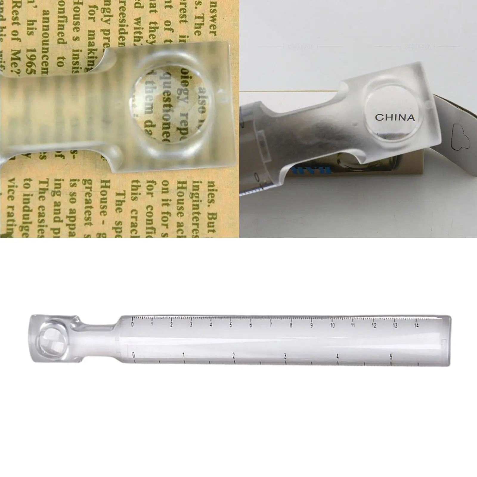 종이, 문서, 라벨 사무용품 읽기를 위한 투명 돋보기 눈금자