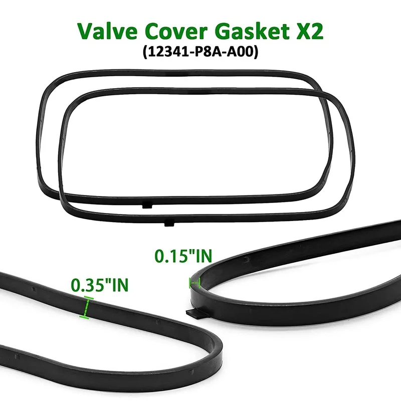 12030-P8A-A00 Engine Valve Cover Gasket Set for 1997-2004 Honda Acura Accord Odyssey Pilot CL TL MDX 3.0L 3.2L 3.5L V6