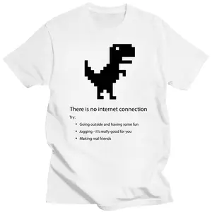 Camiseta Sem Internet Game Jogo do Dinossauro Over