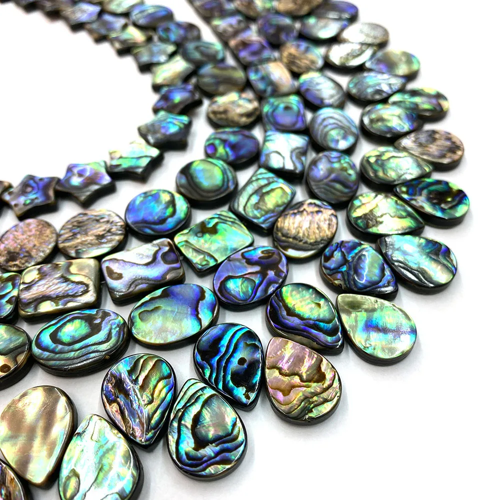 Natural  Abalone Shell Beads Strand Square Love Heart Shape Oval Shape 14 Styles DIY Making Fashion Jewelry Necklace Accessories