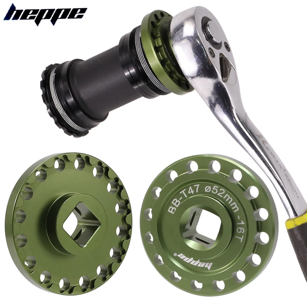 Bicycle Bottom Bracket Tool HEPPE Bike Bottom Bracket Removal Tool for 52mm 16T BB T47 Installation and Disassembly BB Socket Wrench Spanner Repair Tool