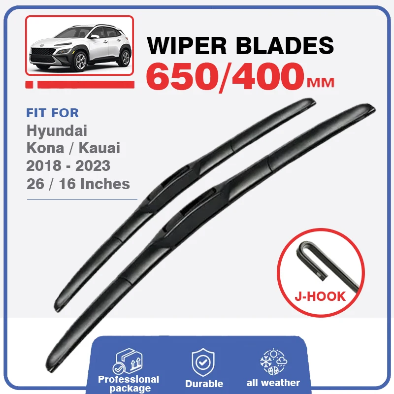 Front Windshield Windscreen For Hyundai Kona N Hybrid Wiper Blades 2017