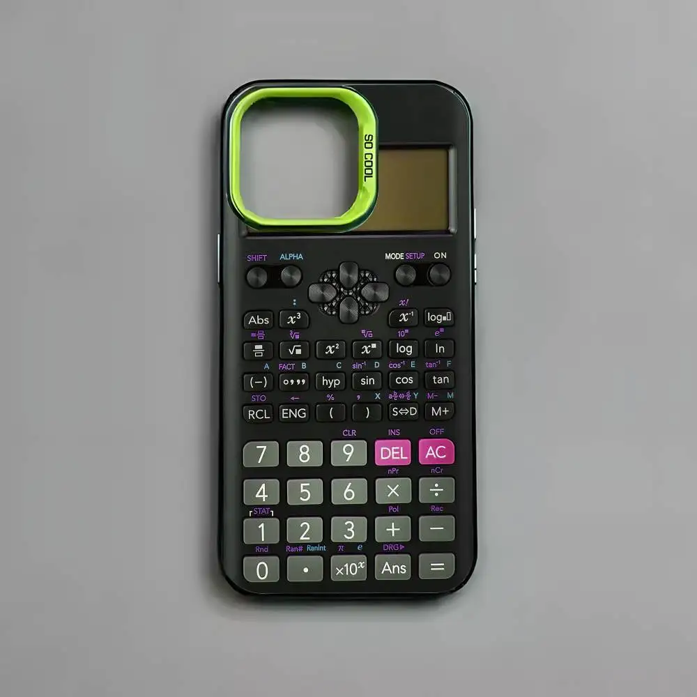 Multicolor Metallic Aurora Matte Laser Phone Case with Stylish Calculator Pattern