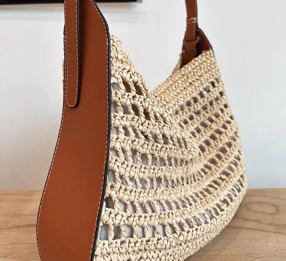 Summer Straw Woven Bag for Women Shoulder Bag Raffia Paper Rope Boho Beach Handbags Casual Messenger Crossbody Bag Female Purse