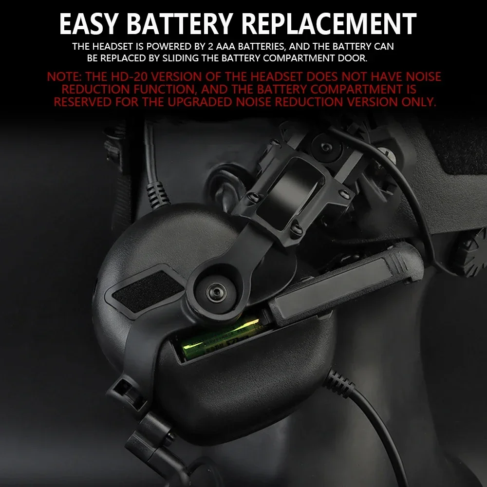 GEN 5 Tactical Headset Shooting Noise Reduction Headset for Helmet Head Mounted 2 in 1 OPS Core ARC and Team Wendy M-LOK