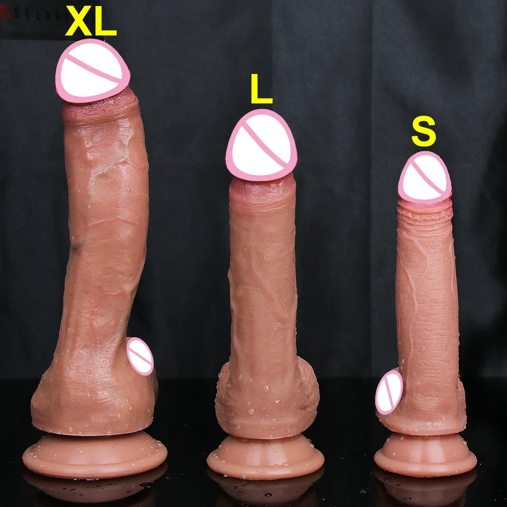 Soft Real Skin Silicone Strap on Big Dildo Realistic Suction Cup Dick Male Artificial Rubber Penis Anal Sex Toys For Women Cock sex toys