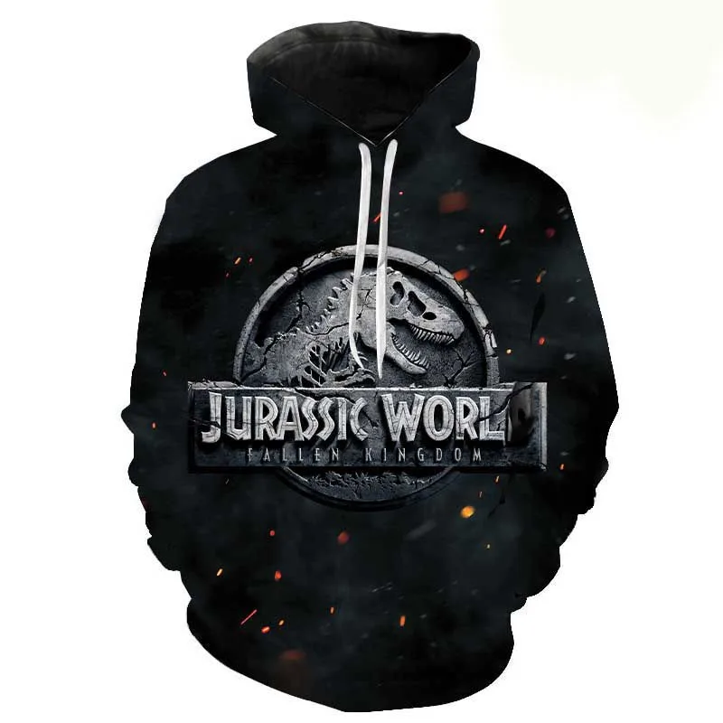 Dinosaur Hoodies Jurassic World Park 3d Print Harajuku Sweatshirt Men