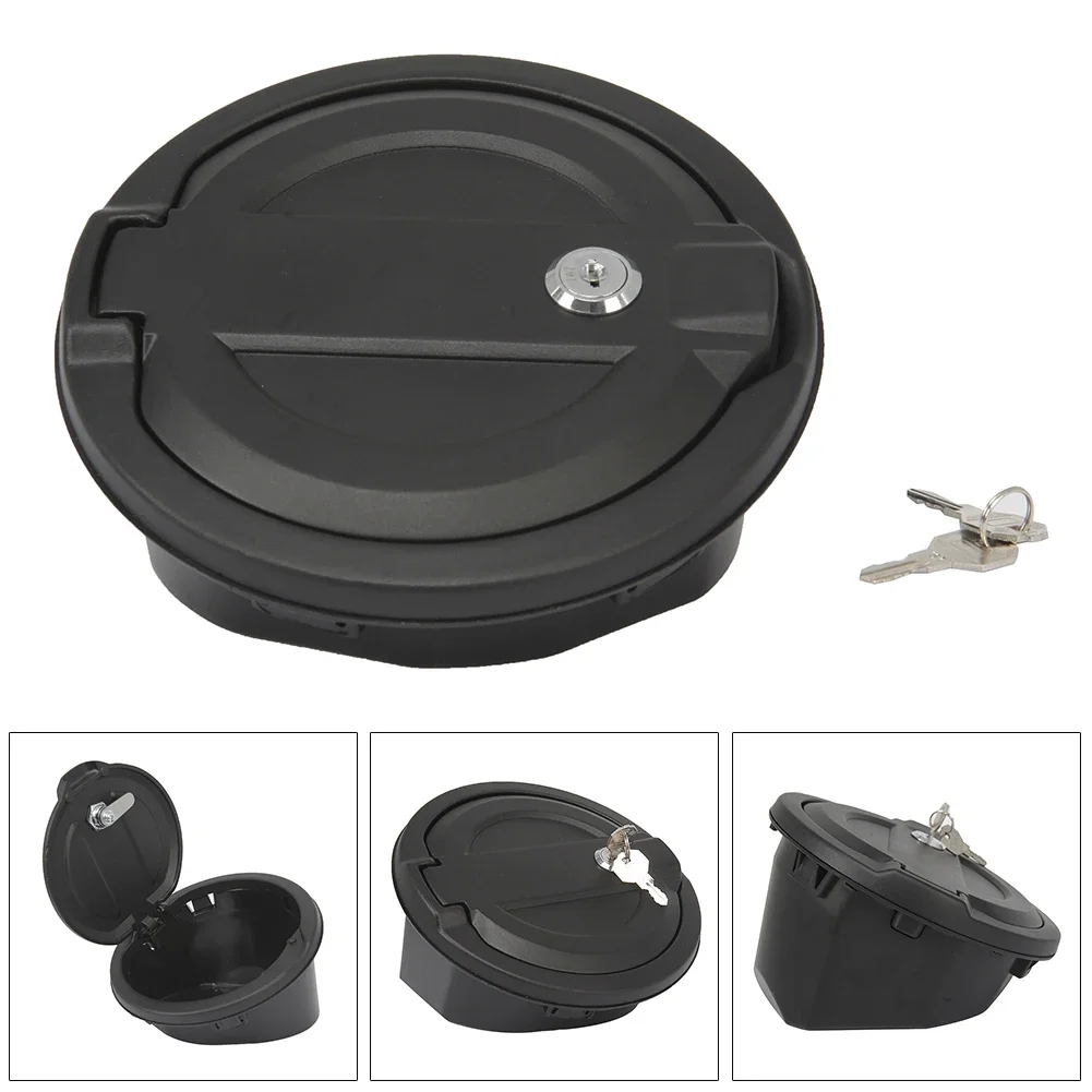 

Car Fuel Gas Tank Cover Lock Gas Lid Filler Locking Cap with 2 Keys For Jeep Wrangler IV 2018 2019 ABS Plastic