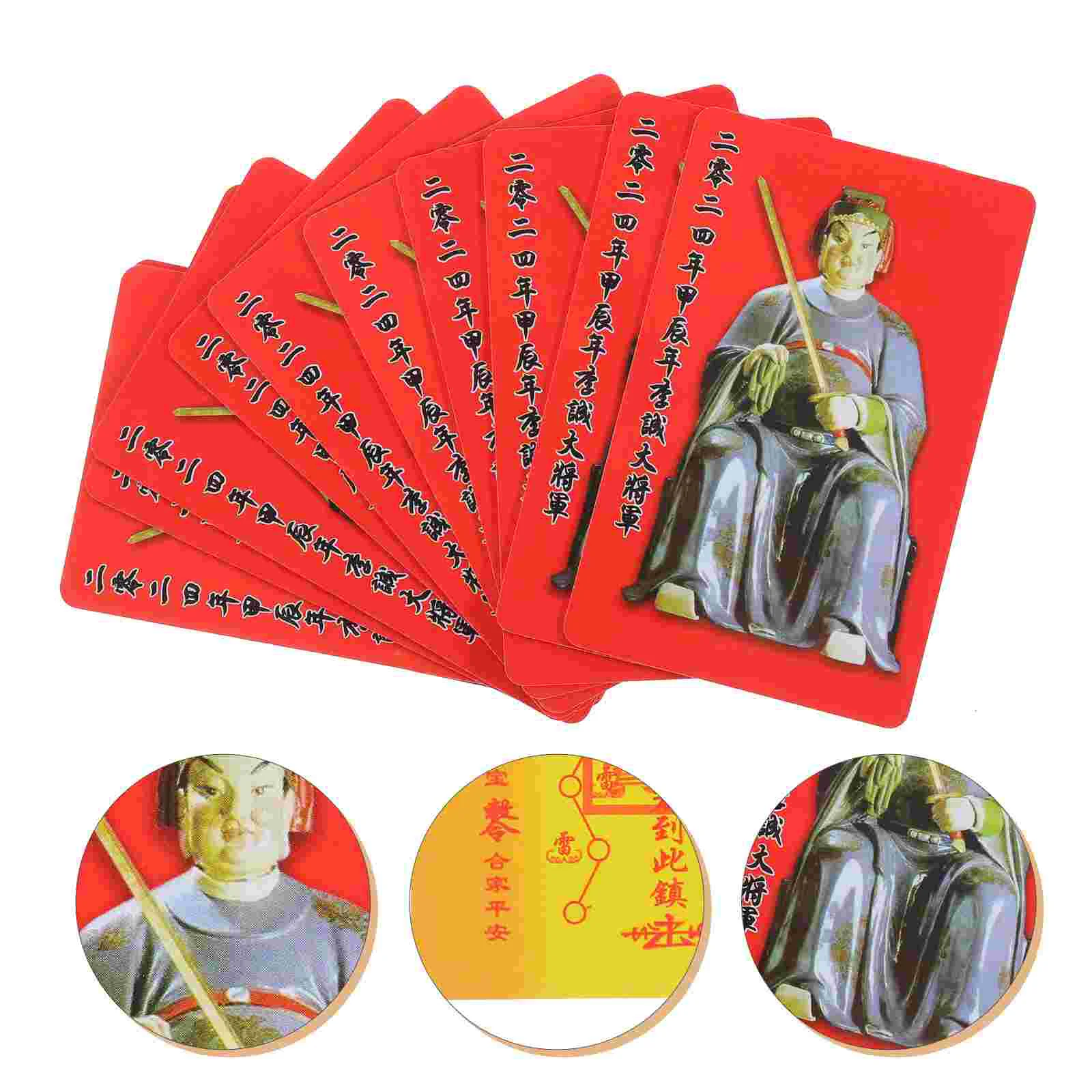 

10pcs Chinese Style Fortune Amulet Cards 2024 Taisui Card Chinese Style Taisui Amulet Card